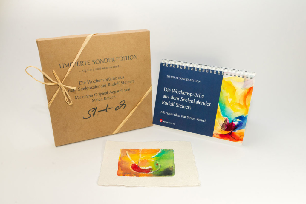 Limitierte Sonderedition: Die Wchensprüche aus dem Seelenkalender Rudolf Steiners mit Aquarellen von Stefan Krauch. © Info3 Verlag
